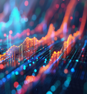 abstract image of data being visualized in a 3D graph